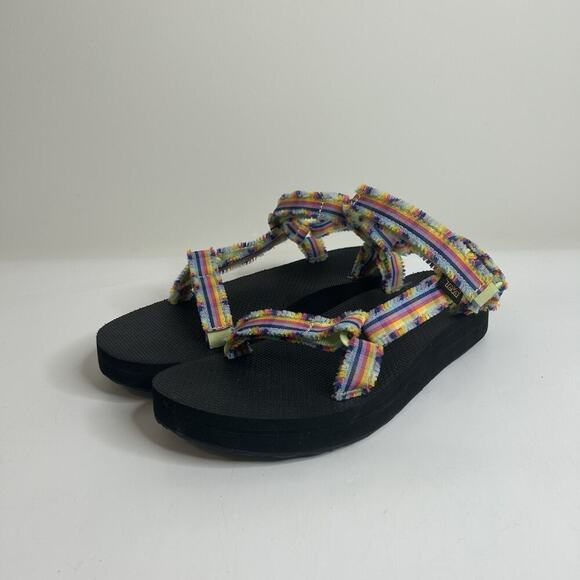 Teva Sandals Women's 10 Midform Universal Fray Frazier Multicolor 1118954 Shoe - Picture 1 of 8